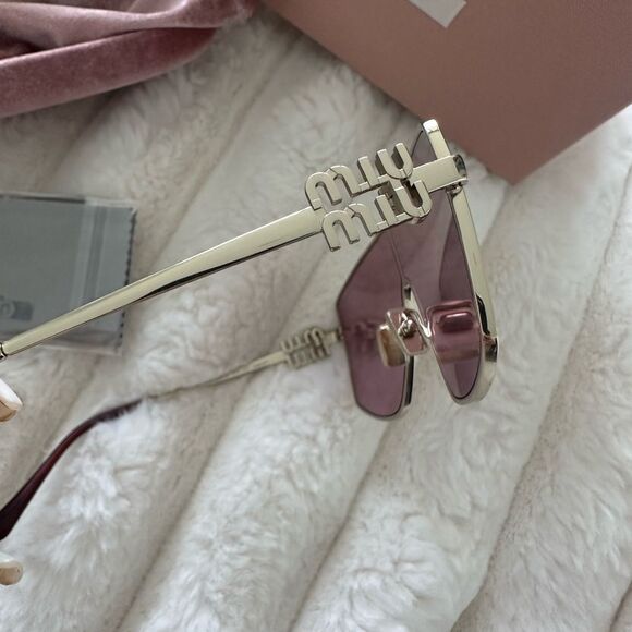 NEW RARE MIU MIU MIRRORED SHIELD SUNGLASSES - Picture 6 of 11